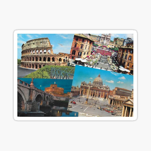 old postcards from Rome - 1 Sticker