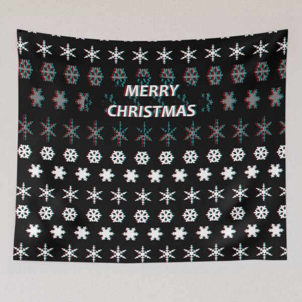 Item preview, christmas sweater merry christmas glitched snowflake pattern designed and sold by frauenbrauen.