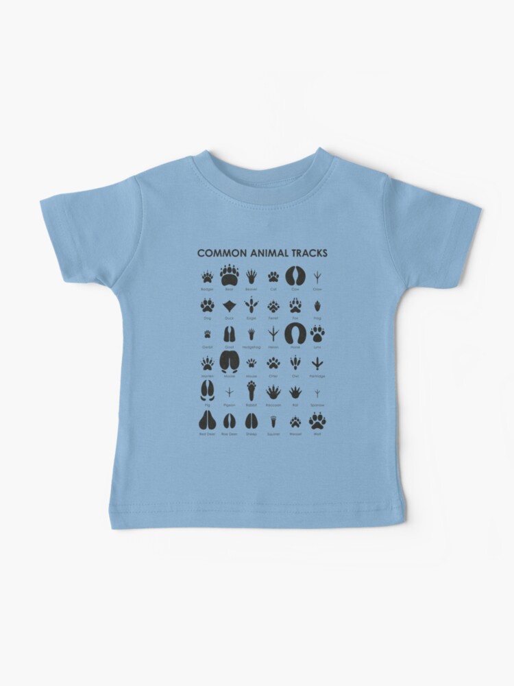Common Animal Tracks Identification ID Chart | Kids T-Shirt
