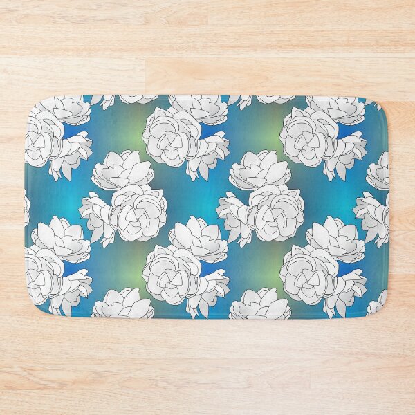 Item preview, Sampaguita Flowers on Blue Green Fade Repeat 5748 designed and sold by Art in My Loft.