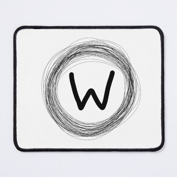 Item preview, Black circle framed W initial monogram designed and sold by Words-Artist.