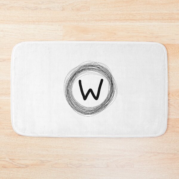 Item preview, Black circle framed W initial monogram designed and sold by Words-Artist.