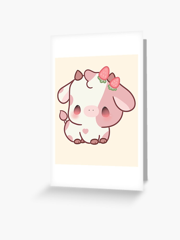 Strawberry Cow kawaii Photographic Print for Sale by MayBK