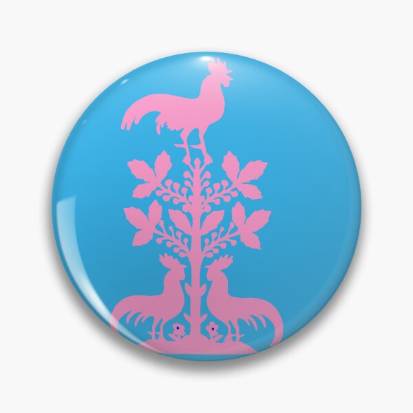 Artikelvorschau, Märchenhaftes Germany Vögel Blumen Hähne Scherenschnitt Silhouette rosa entworfen und verkauft von G-M-Designs.