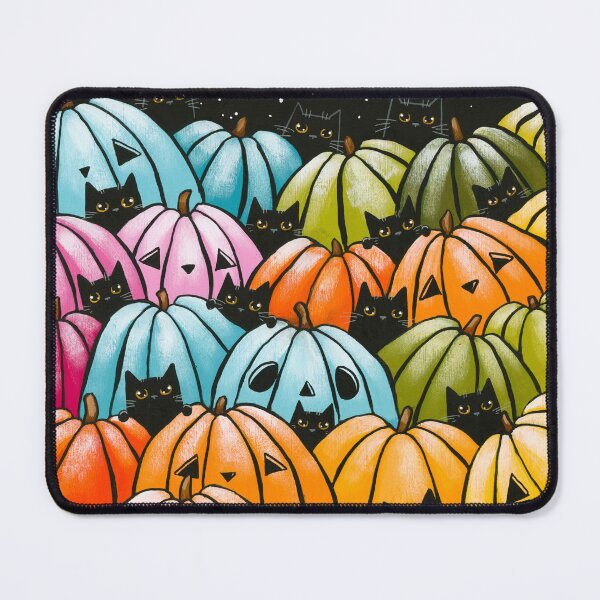Item preview, Cats in the Rainbow Pumpkin Patch designed and sold by KilkennyCat Art.