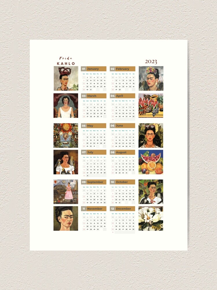 quot Frida Kahlo calendar 2023 One Page Wall Calendar 2023 Frida Kahlo quot Frida Kahlo calendar 2023 One Page Wall Calendar 2023 Frida Kahlo