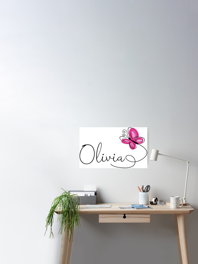 Cute Simple Olivia Name with Butterfly