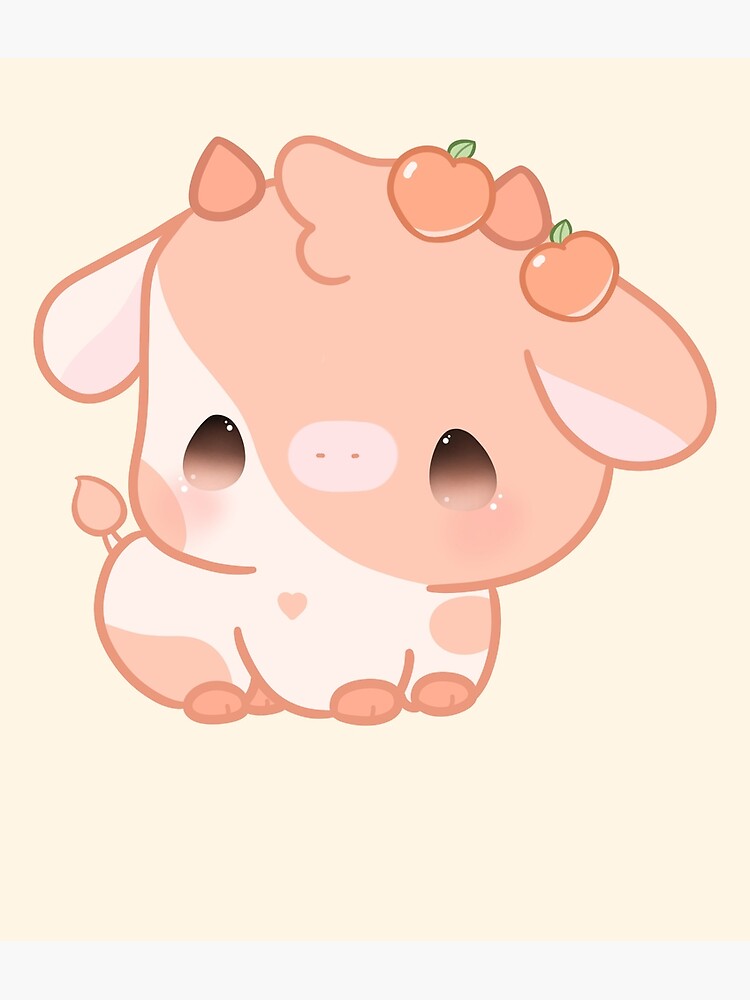 Strawberry Cow kawaii Photographic Print for Sale by MayBK