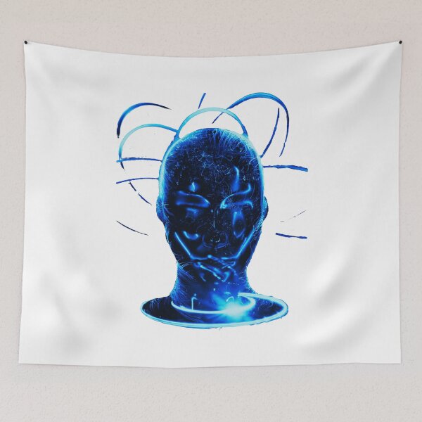 Item preview, Blue Neon Futuristic Woman Face design designed and sold by Dven-Clothes.