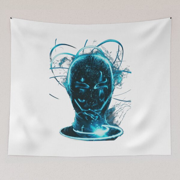 Item preview, Turquoise Neon Futuristic Woman Face design designed and sold by Dven-Clothes.