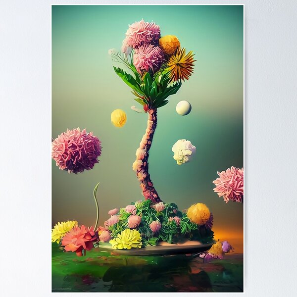 Item preview, Surrealist Flower Island  designed and sold by TheDreamEffect.