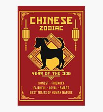 Chinese Zodiac Dog Chinese New Year of The Dog Photographic Print