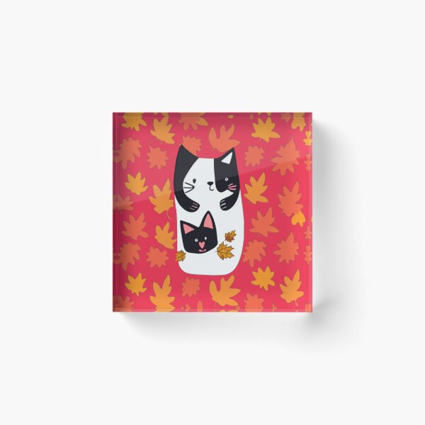 Item preview, Cute cat in fall leaves designed and sold by MindGlowArt.