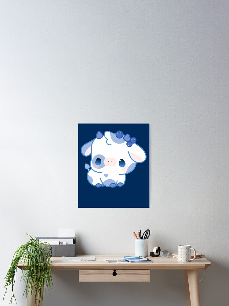 Blueberry Cow kawaii Sticker for Sale by MayBK