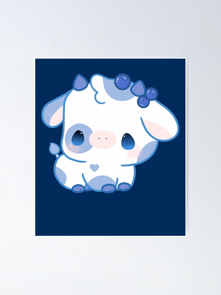 Strawberry Cow kawaii Poster for Sale by MayBK