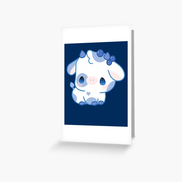 Strawberry Cow kawaii Greeting Card for Sale by MayBK