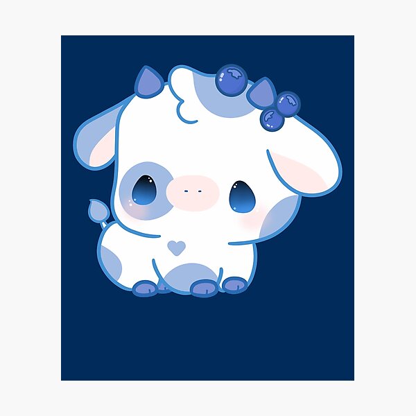 Strawberry Cow kawaii Photographic Print for Sale by MayBK