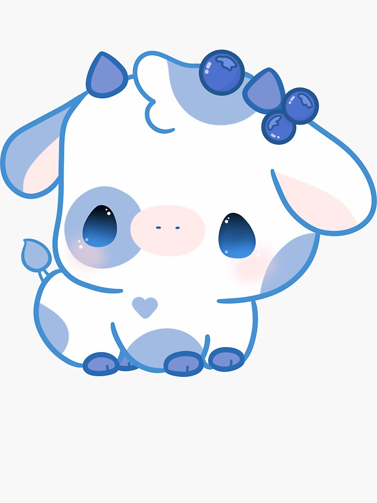 Blueberry Cow kawaii Sticker for Sale by MayBK