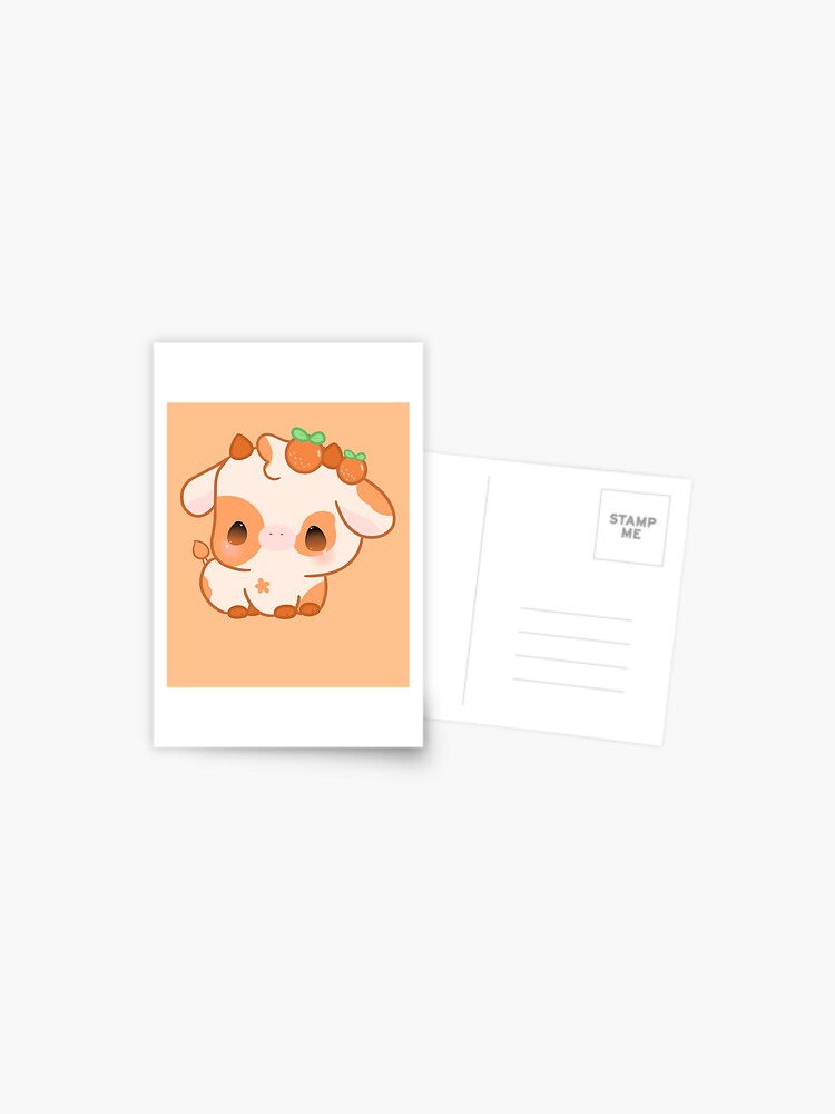 Strawberry Cow kawaii Greeting Card for Sale by MayBK