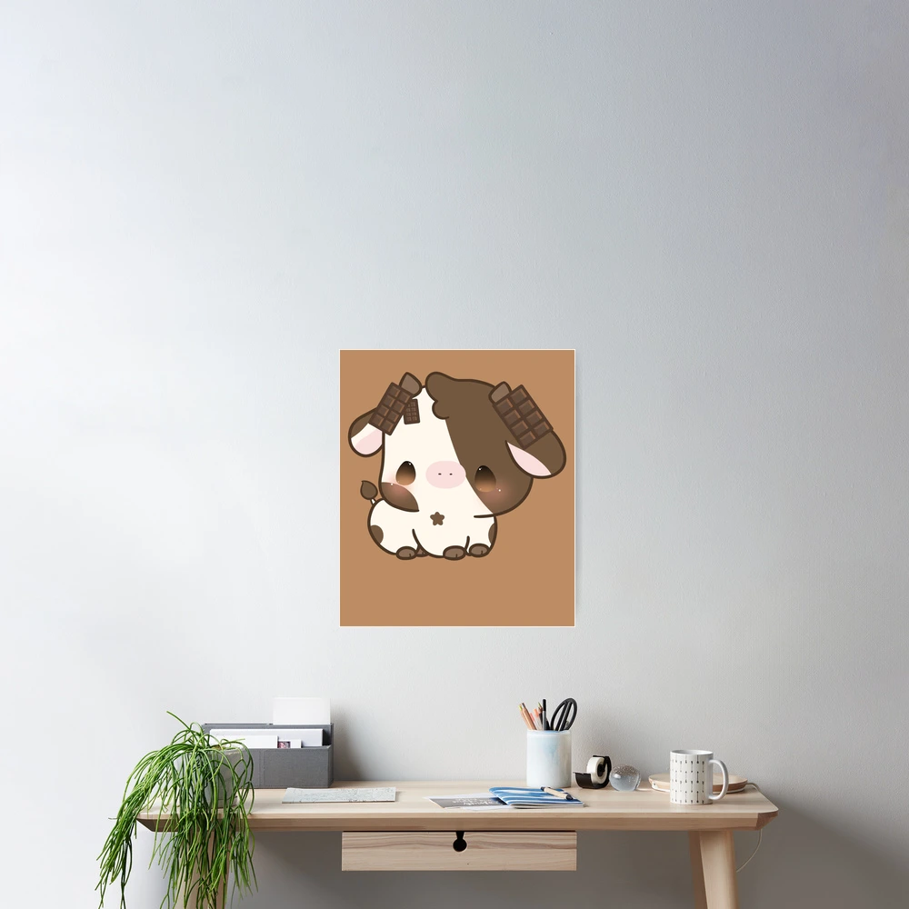 Chocolate Cow kawaii Poster for Sale by MayBK