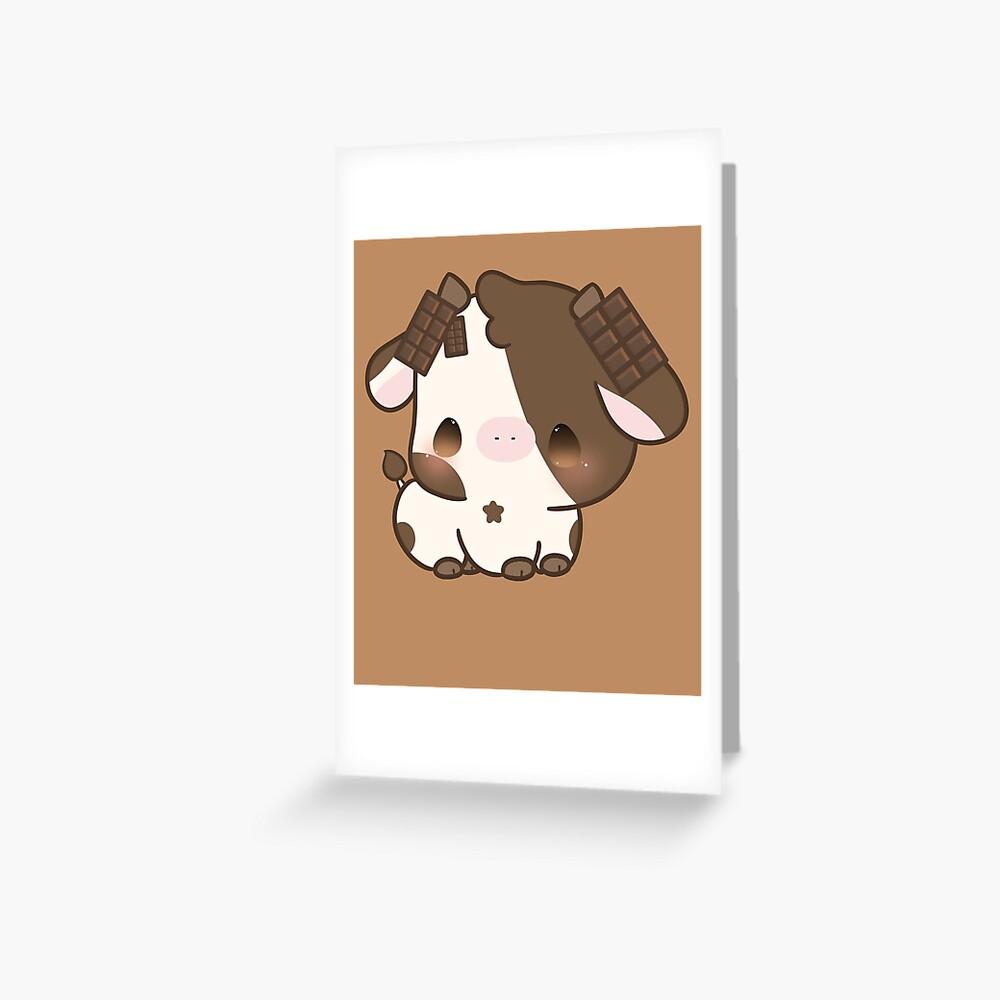 Strawberry Cow kawaii Greeting Card for Sale by MayBK