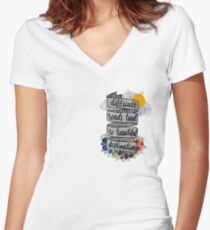 Difficult Roads Women's Fitted V-Neck T-Shirt