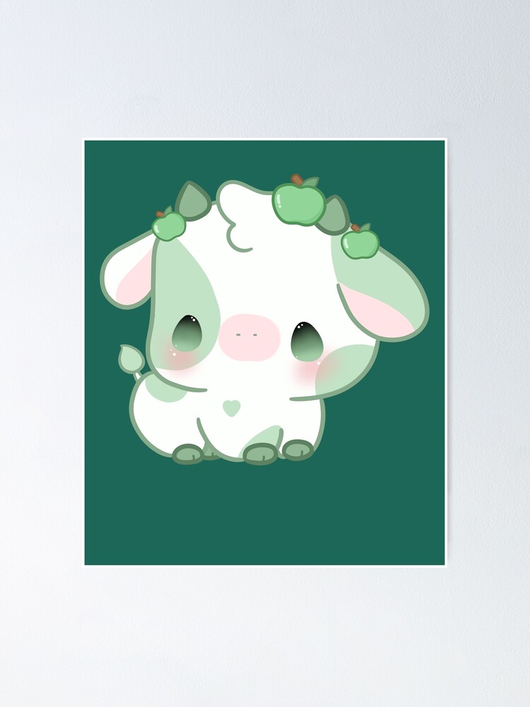 apple Cow kawaii Sticker for Sale by MayBK