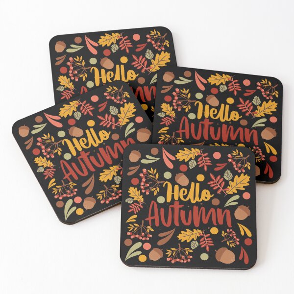 Item preview, Hello autumn leaves acorns berries designed and sold by EvergreenWhimsy.