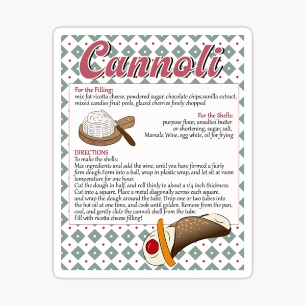 Sicilian recipe cannoli Sticker