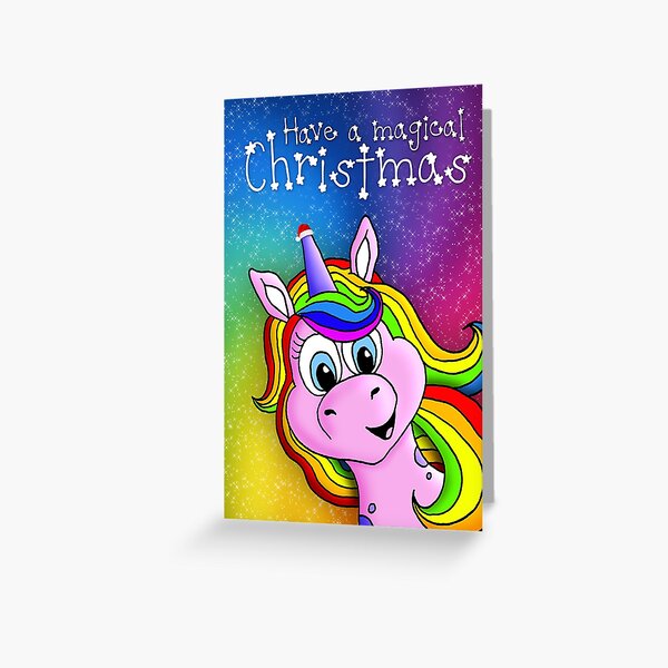 Magical Unicorn Christmas Card Greeting Card