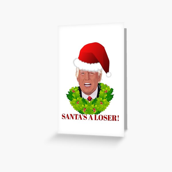Trump in a Red Santa Hat Greeting Card