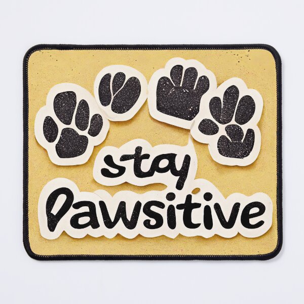Item preview, stay pawsitive designed and sold by Chillapy.