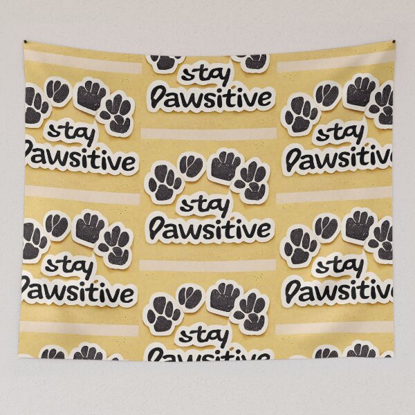 Item preview, stay pawsitive designed and sold by Chillapy.
