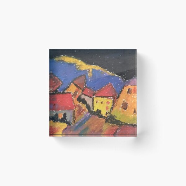 Item preview, Houses At Murnau Kandinsky reproduction in oil pastels  designed and sold by WorldOfWendyArt.