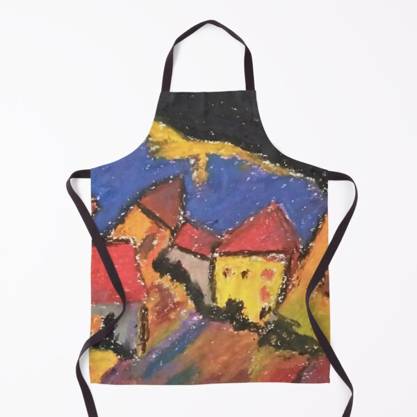 Item preview, Houses At Murnau Kandinsky reproduction in oil pastels designed and sold by WorldOfWendyArt.