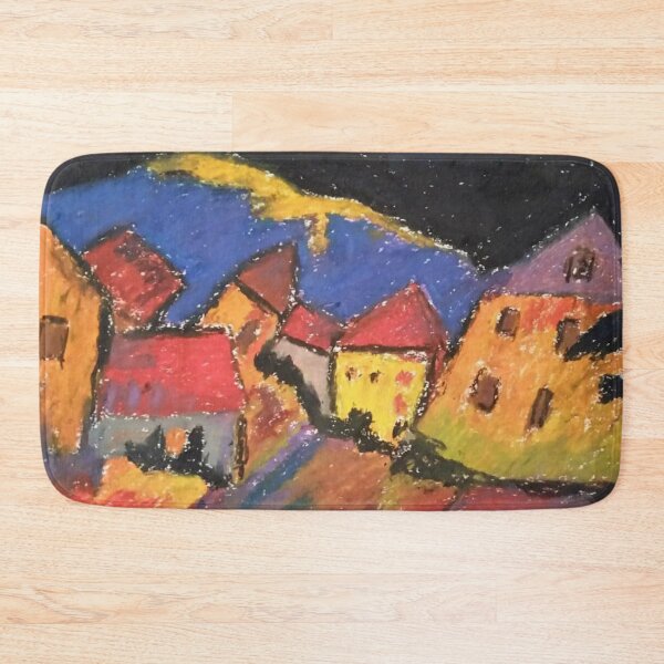 Item preview, Houses At Murnau Kandinsky reproduction in oil pastels  designed and sold by WorldOfWendyArt.