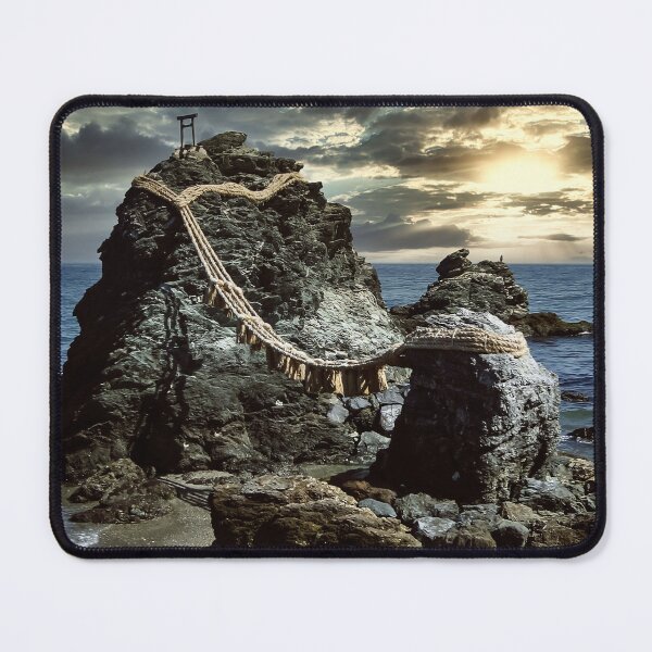 Item preview, Beautiful Meoto Iwa Married Love Rocks Japan Art Print designed and sold by XIX361ART.