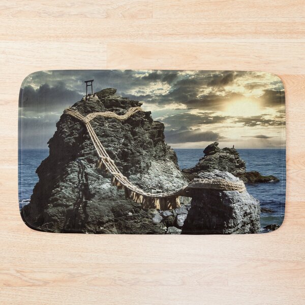 Item preview, Beautiful Meoto Iwa Married Love Rocks Japan Art Print designed and sold by XIX361ART.