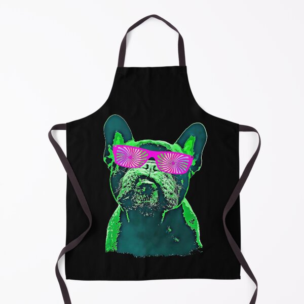 Item preview, French bulldog neon color and pink psychedelic glasses designed and sold by Collagedream.