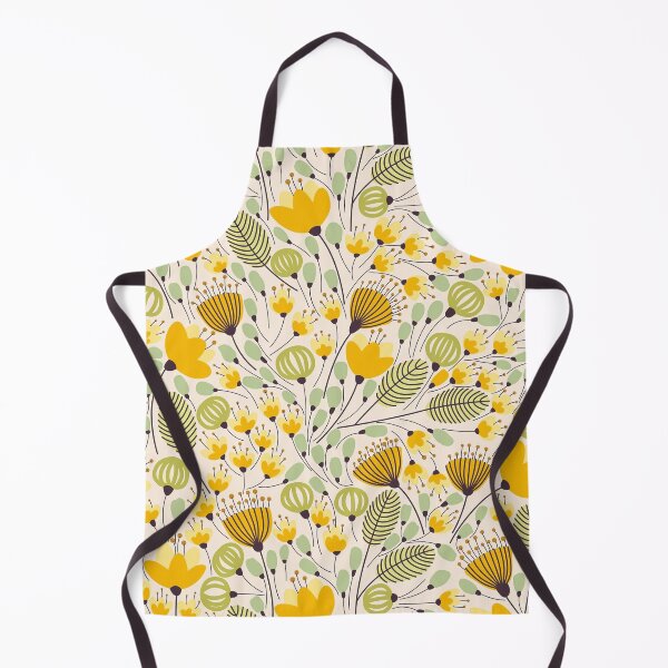 Item preview, Yellow Navy Floral Wallpaper Design designed and sold by Mushrankhan.