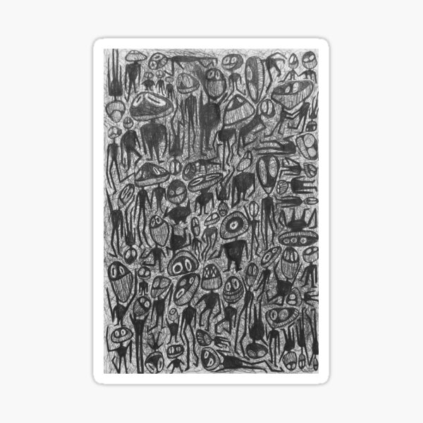 Creepy Creature Pen Drawing Sticker