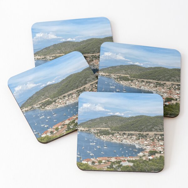 Item preview, aesthetic croatian costal town with visiting sail boats designed and sold by stainedauroras.
