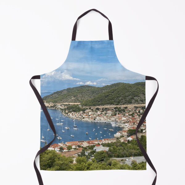 Item preview, aesthetic croatian costal town with visiting sail boats designed and sold by stainedauroras.