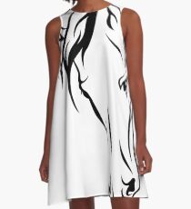 Line Art Horse Head A-Line Dress