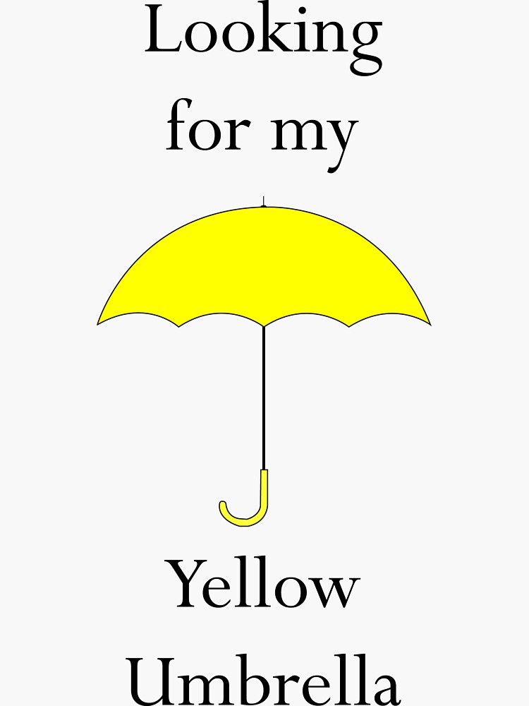 "Looking for my Yellow Umbrella" Sticker by OddlyEven Redbubble