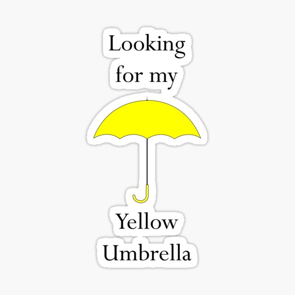 "Looking for my Yellow Umbrella" Sticker by OddlyEven Redbubble