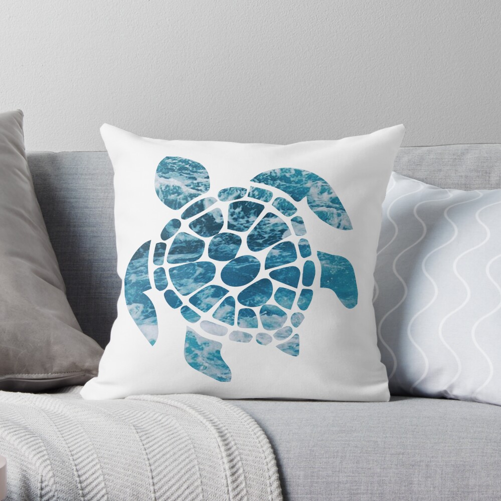 Ocean Sea Turtle Throw Pillow