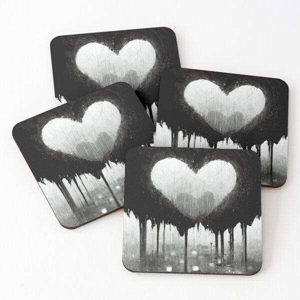 Item preview, Scary Love - Black and White Heart designed and sold by NoVaDesignsReal.
