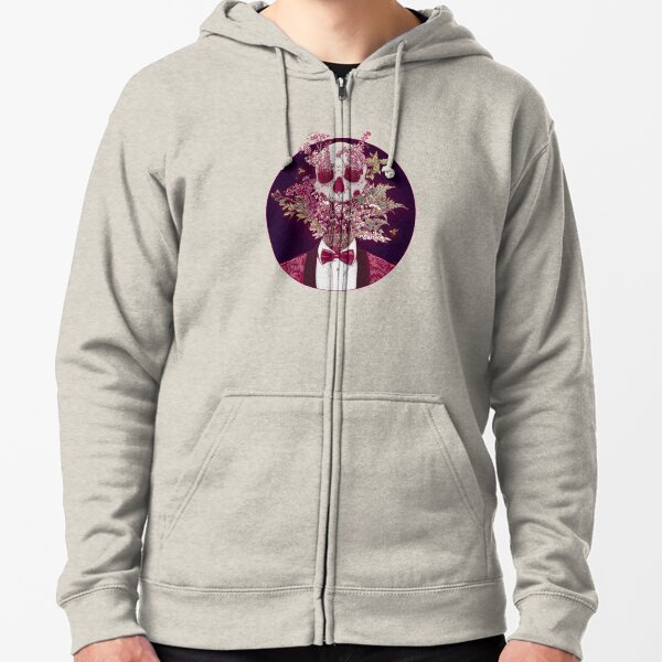 Skull Blossom Zipped Hoodie