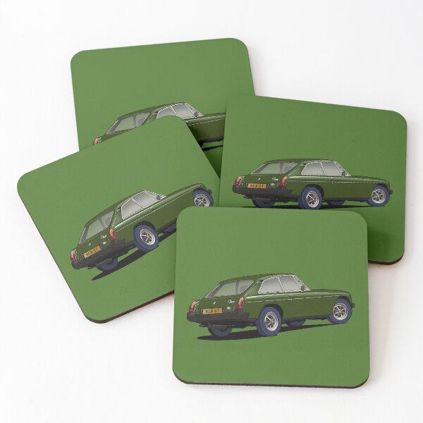 Item preview, MGB GT V8 classic MG Car in Green designed and sold by Webazoot Industries - Car Art.